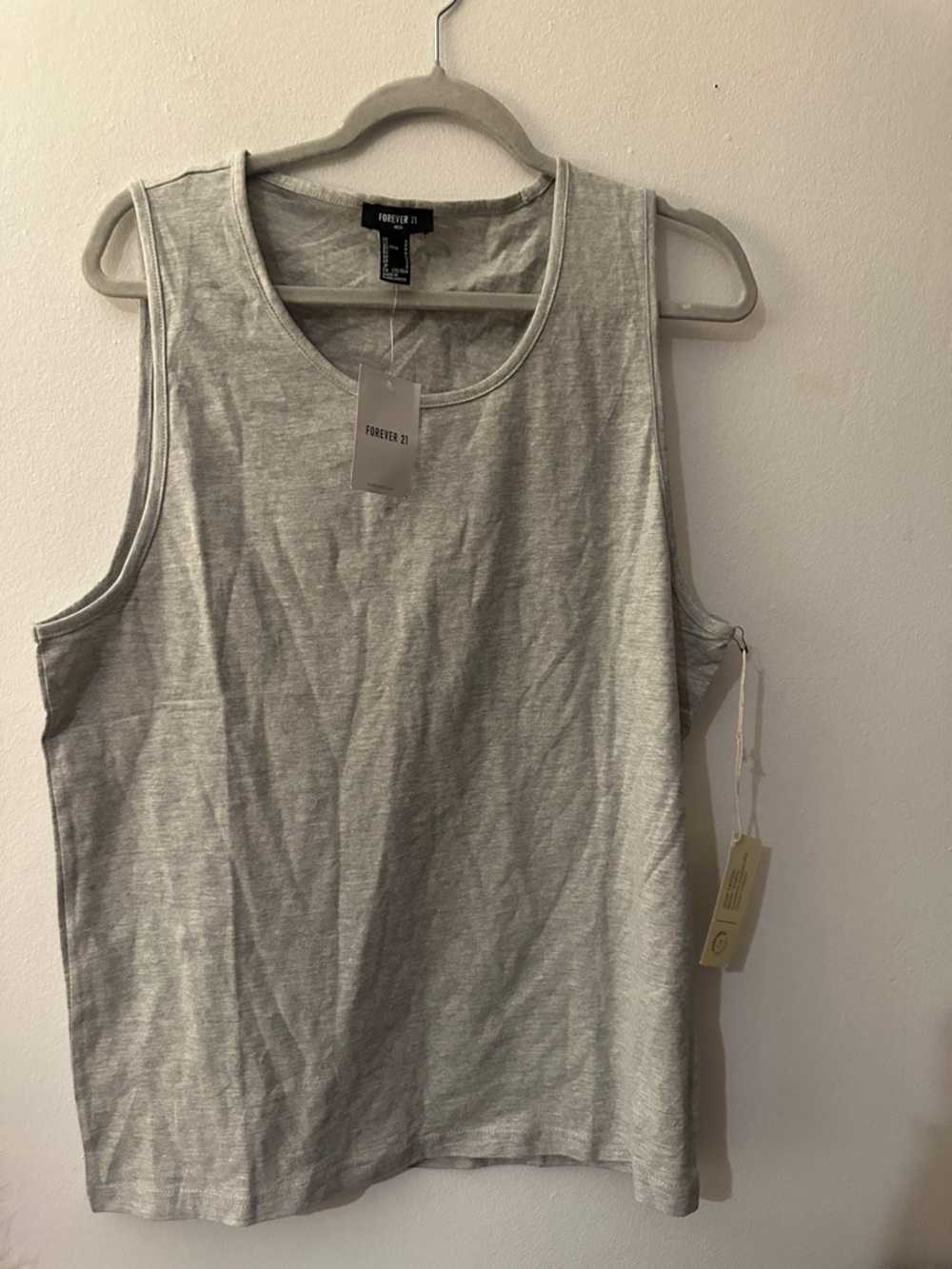 Forever 21 Men's Light Gray Crewneck Tank